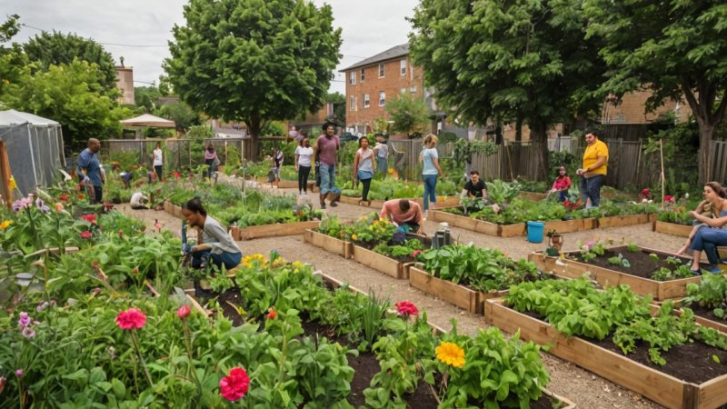 community gardens, urban gardening, social impact, environmental benefits, economic advantages, urban agriculture, food deserts, biodiversity